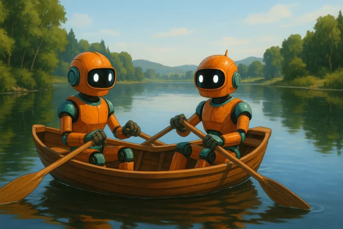 techiesrobotarna ror sin eka, visualisering av samarbete i ett multi-agent-system