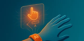 AI-armband som ska läsa muskelrörelser från handen och styr ett holografiskt gränssnitt