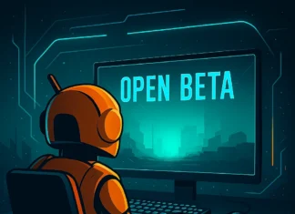 Techies-roboten laddar upp inför Open Beta – redo att ta kommandot i framtidens spelvärld.