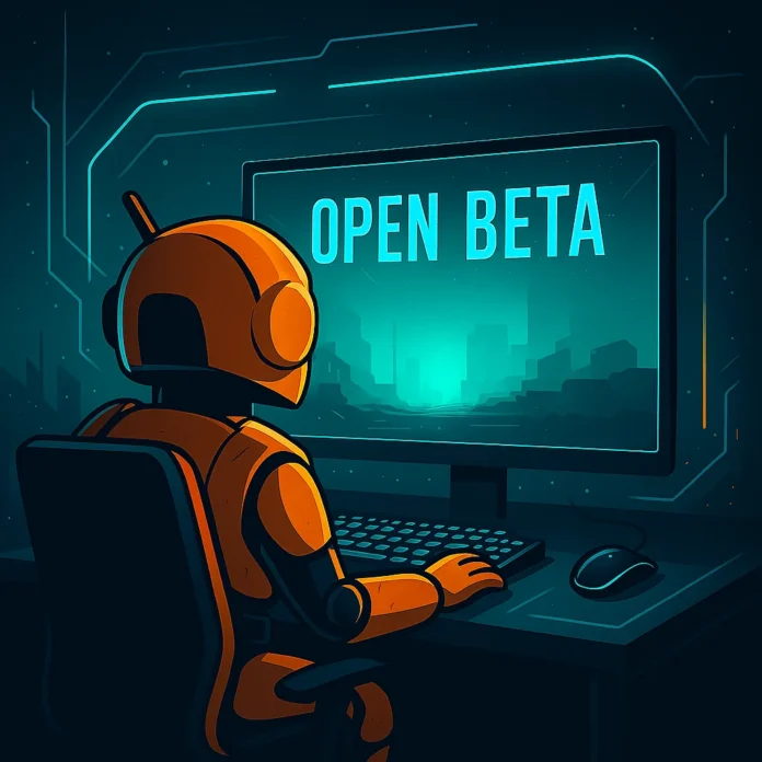 Techies-roboten laddar upp inför Open Beta – redo att ta kommandot i framtidens spelvärld.