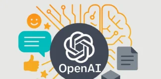 Illustration av OpenAI:s lansering av GPT-5 med OpenAI-loggan