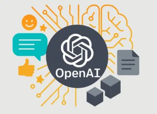 Illustration av OpenAI:s lansering av GPT-5 med OpenAI-loggan